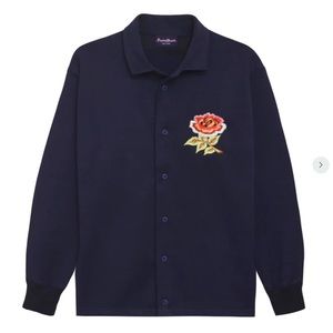 Rowing Blazers England Rugby Overshirt with Rose - Navy - XXL